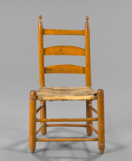 Appraisal: Early Louisiana Vernacular Oak Ladder-Back Plantation Sidechair mid- th century