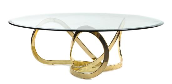 Appraisal: Sale Lot A Brass and Glass Coffee Table style of