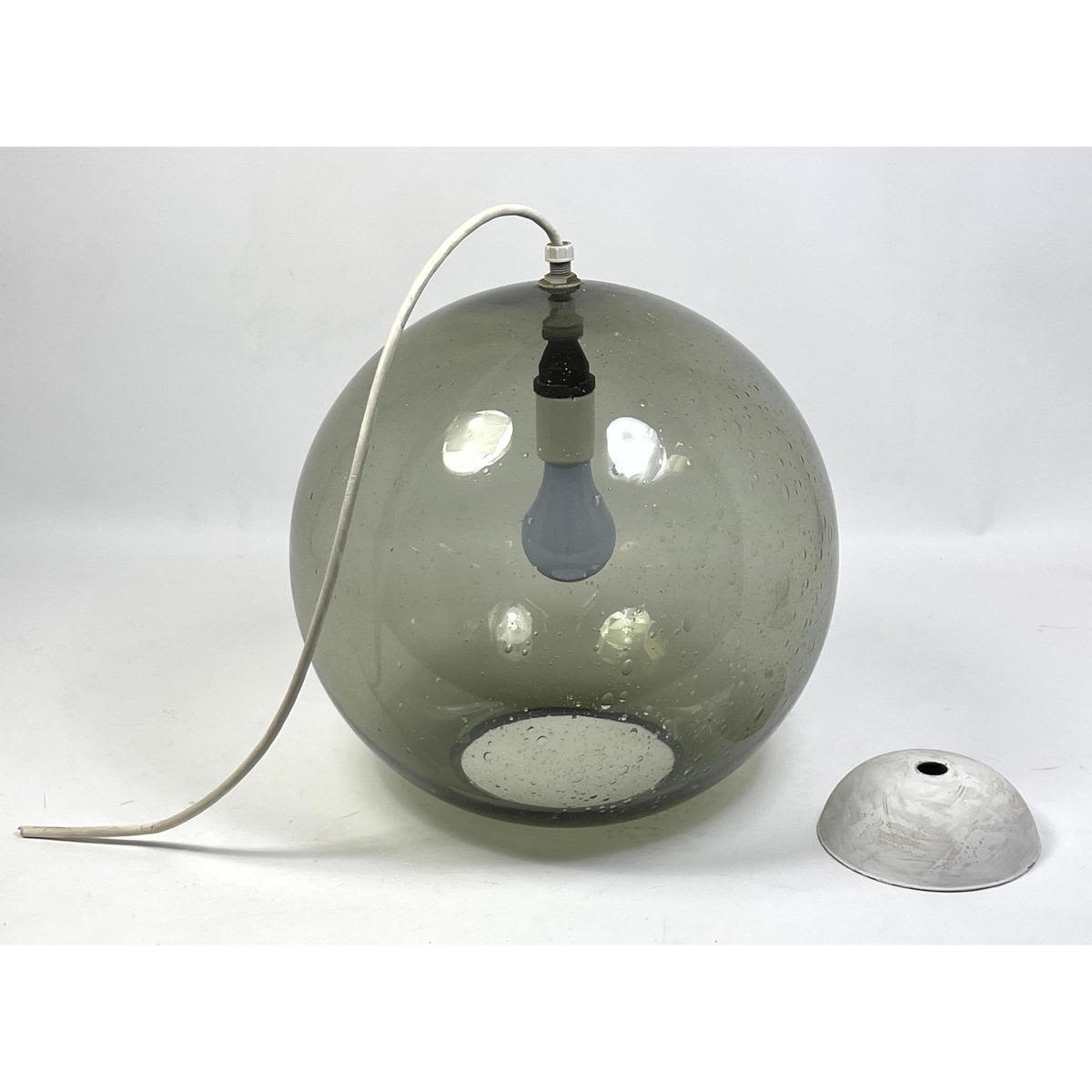 Appraisal: Gray Bubble Glass Ball Shade Hanging Pendant Light Dimensions H