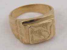 Appraisal: A yellow metal tests carat gold signet ring