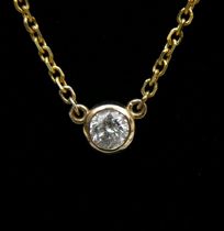 Appraisal: A Diamond Pendant Necklace A carat bright white diamond bezel