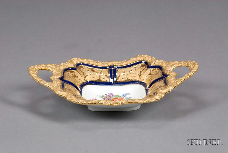 Appraisal: Meissen Porcelain New Gold Serving Dish Germany late th early