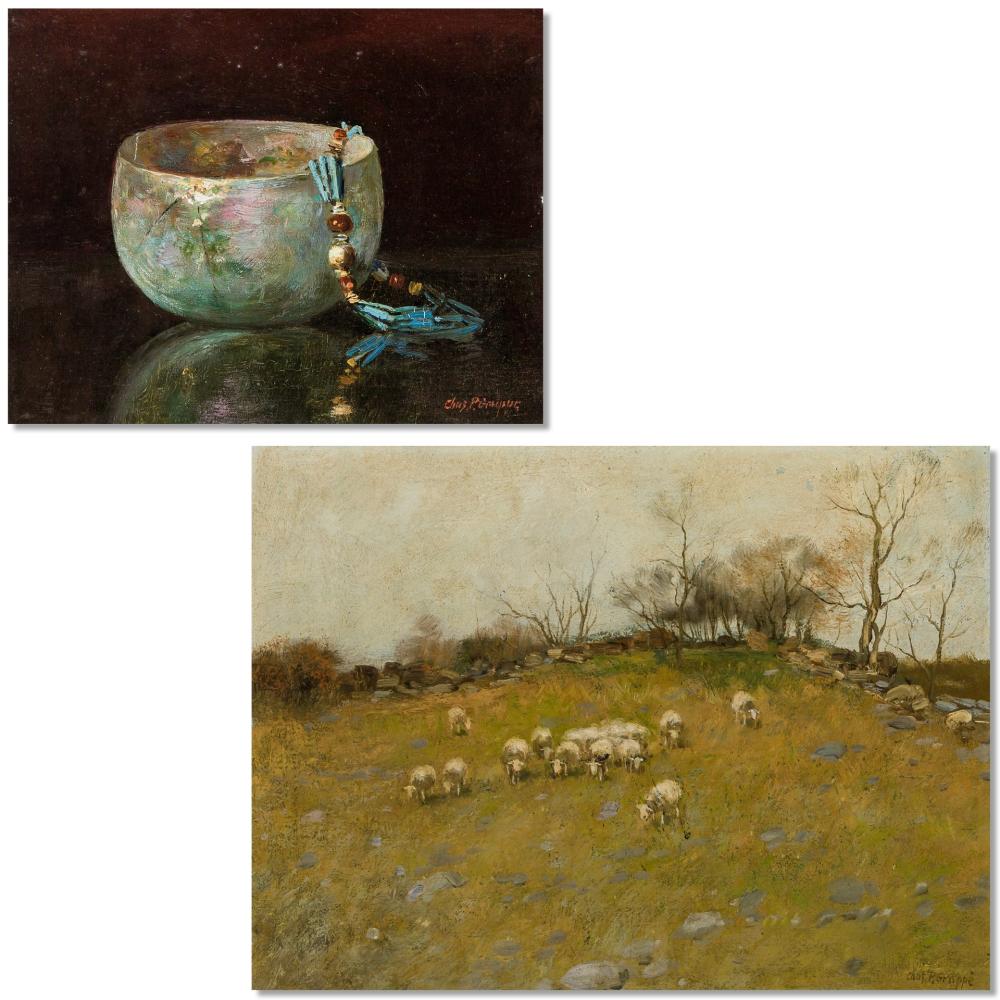 Appraisal: CHARLES GRUPPE Canadian - Pasture on the HillStill Life A