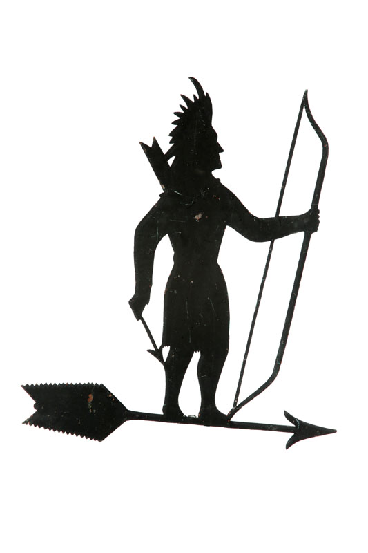 Appraisal: WEATHERVANE American early th century sheet metal Cutout silhouette of