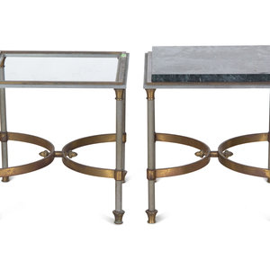 Appraisal: A Pair of Cast Metal and Brass Side Tables Mid-