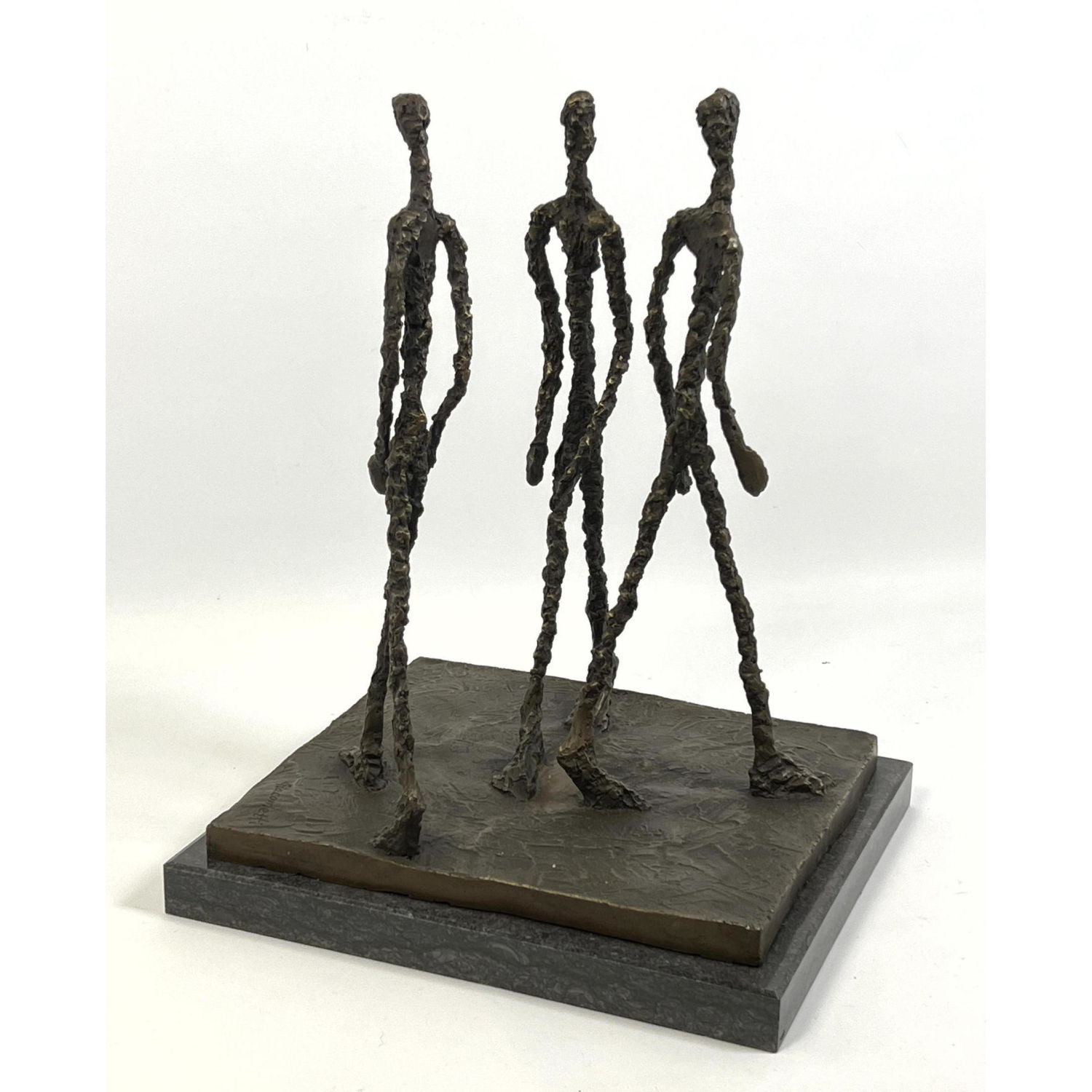 Appraisal: After Alberto Giacometti Three Men Walking Bronze Sculpture Marked on