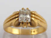 Appraisal: A yellow metal tests carat gold diamond solitaire ring the