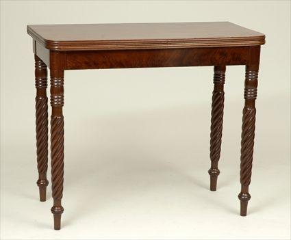 Appraisal: Late Federal Mahogany Fold-Top Card Table x x in in