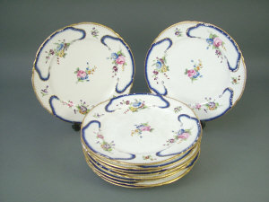 Appraisal: A set of ten Davenport Sevres style plates mid th