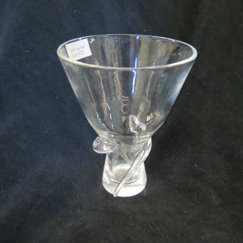 Appraisal: Steuben Crystal Vase swirling design base signed excellent