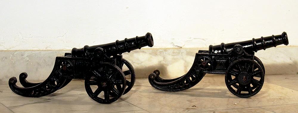 Appraisal: Two small miniature infantry cannons Two small miniature infantry cannons