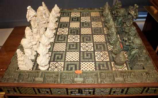 Appraisal: Molded plastic ''Maya''-themed chess set Estimate - No condition report