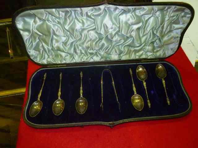 Appraisal: A CASED PART SET OF SIX SILVER APOSTLE SPOONS with