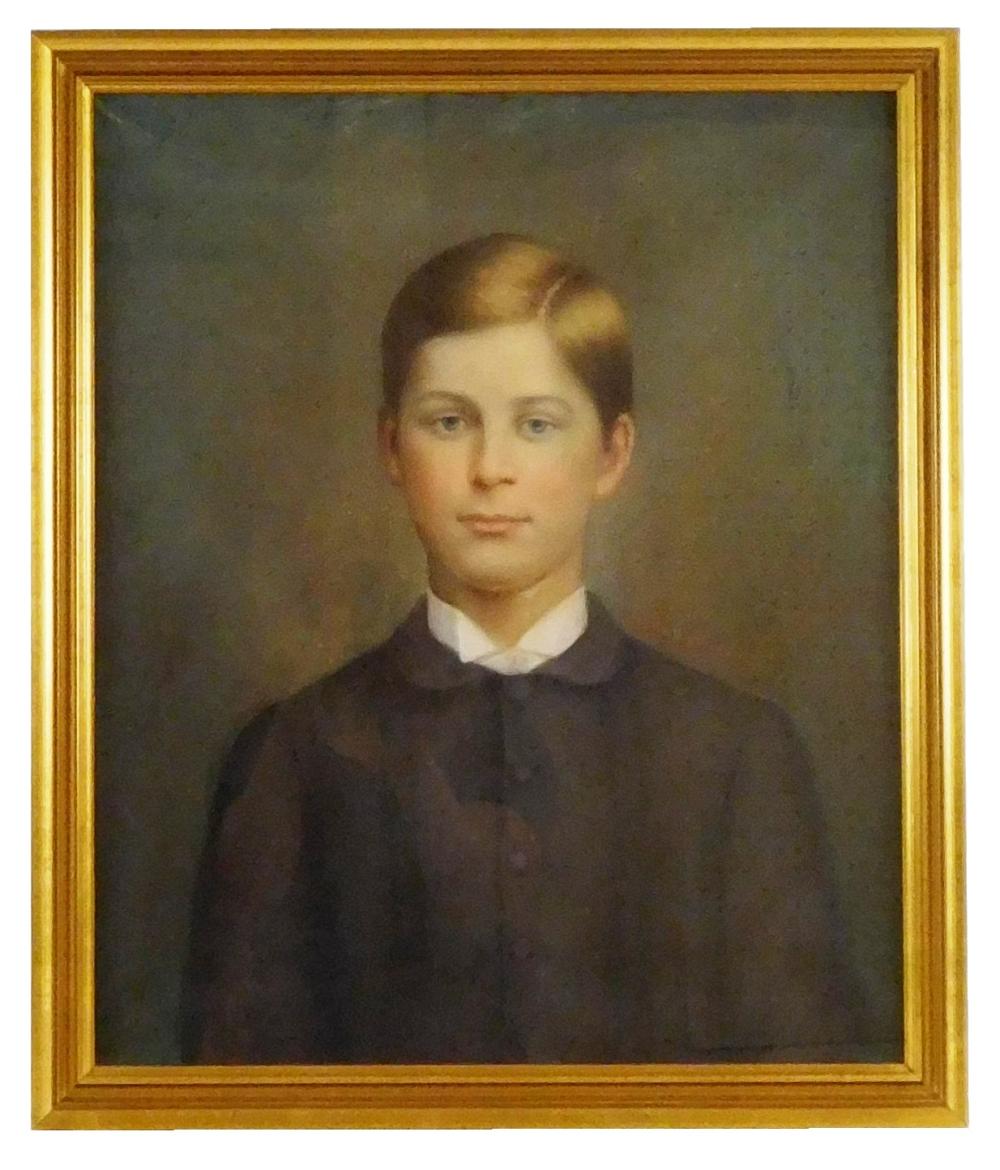 Appraisal: Late th early th C portrait of boy pastel on