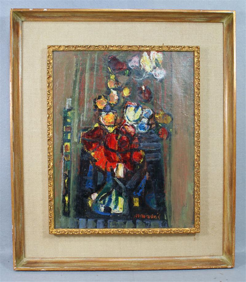 Appraisal: Zvi Mairovich Israeli - o c Vase of flowers x