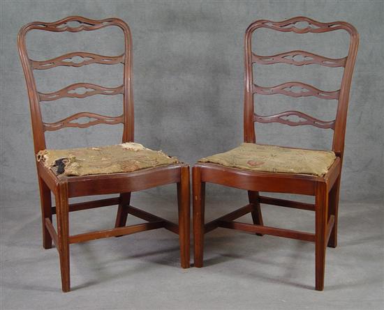 Appraisal: Pair of Transitional Dining Side Chairs Circa Colonial Revival Chippendale