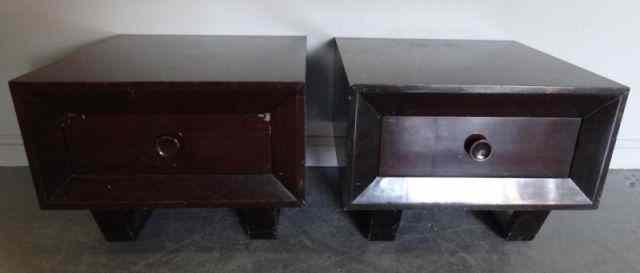 Appraisal: Pair of One Drawer Midcentury End Tables From a Fairfield