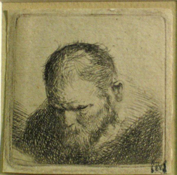 Appraisal: Attributed to Rembrandt Harmensz van Rijn A Bearded Man Looking