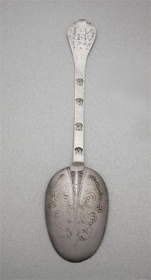 Appraisal: A Queen Anne spoon pricked 'I V' over 'M W'