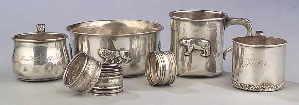 Appraisal: A Group of Sterling Silver Children s Dinnerware including a