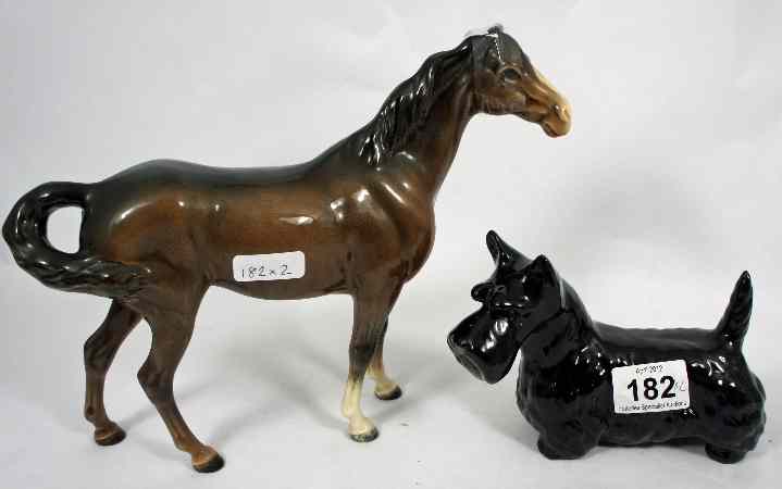 Appraisal: Beswick Model of a Scottie with a Swish Tail Horse