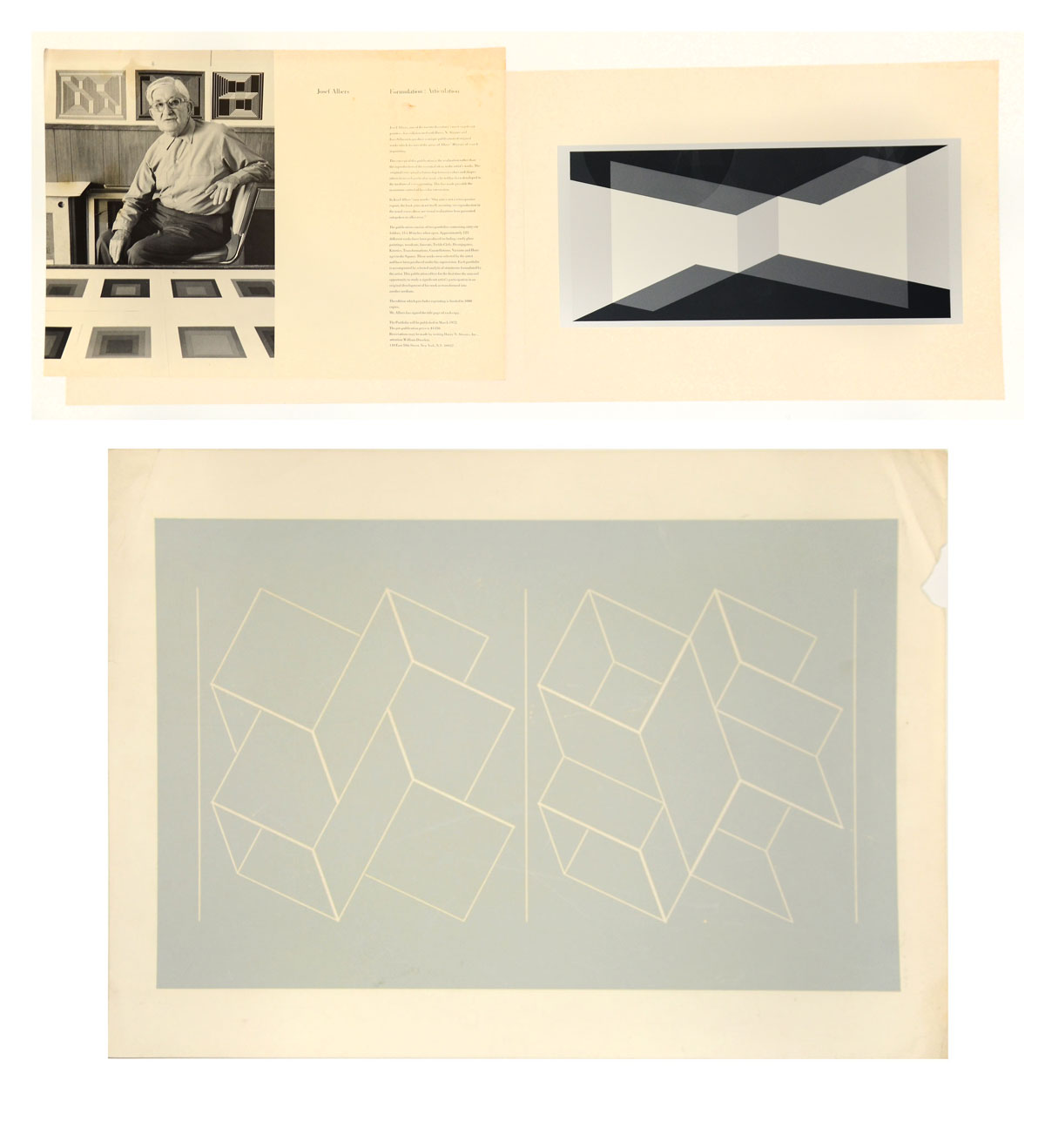 Appraisal: -PIECE JOSEPH ALBERS SERIGRAPH LOT WEG I Embossed Screen Print