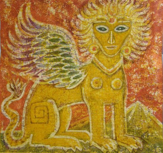 Appraisal: Thetis Blacker - British 'The Sphinx' batik banner as exhibited