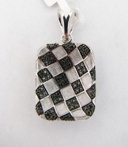 Appraisal: Lady's k WG Black Diamond Pendant in a check design