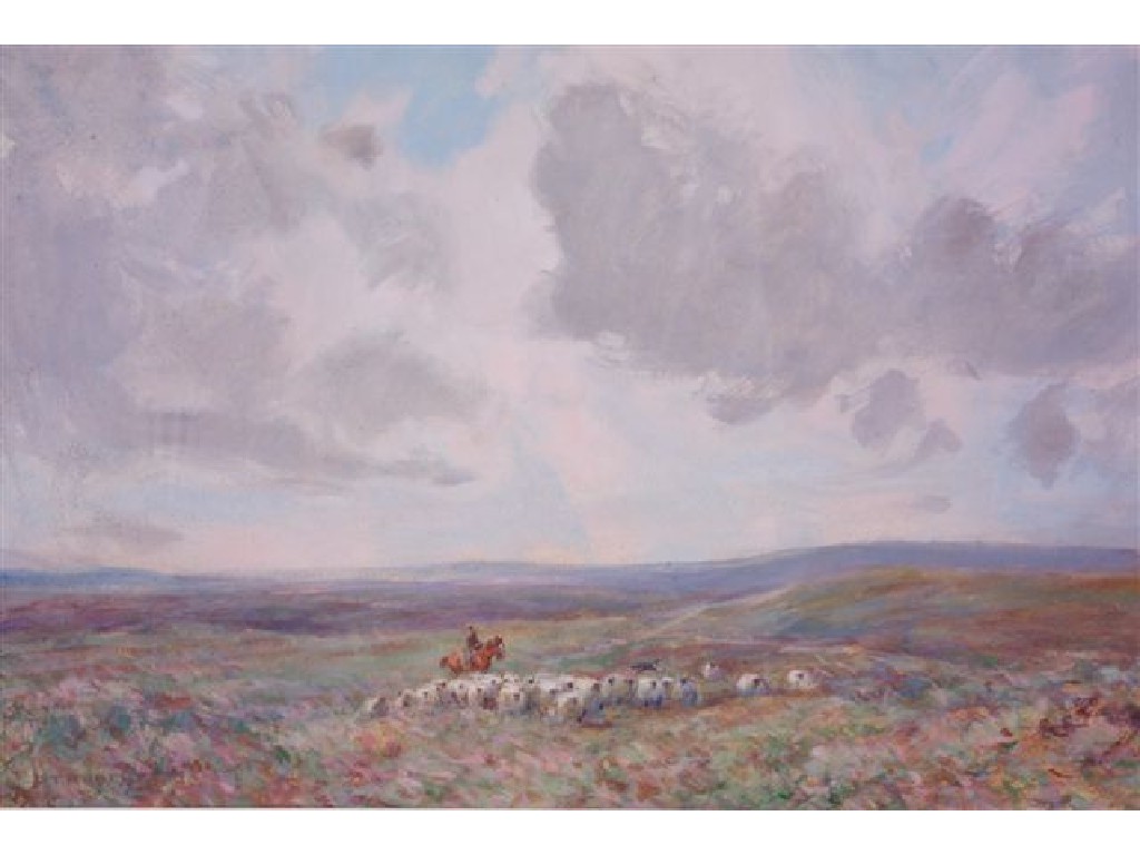 Appraisal: DAVID THOMAS ROBERTSON - SHEPHERD ON HORSEBACK WITH HIS FLOCK