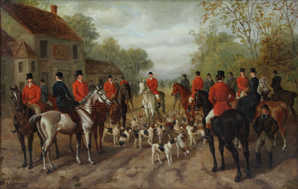 Appraisal: EDWARD BENJAMIN HERBERTE ENGLISH - Oil on Canvas Hunt Scene