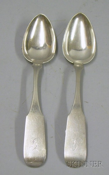 Appraisal: Pair of Coin Silver Tablespoons maker's mark S Mason Jr