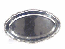 Appraisal: An oval silver tray with cast border hallmarks for Czechoslovakia