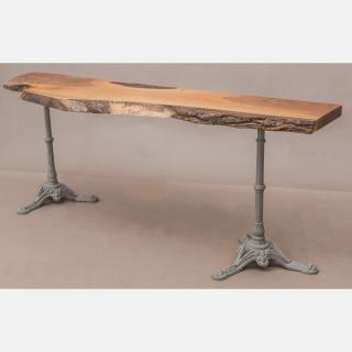 Appraisal: A Walnut and Cast Iron Console Table th Century A