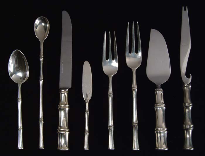 Appraisal: -PIECE TIFFANY STERLING FLATWARE SET IN THE BAMBOO PATTERN Set