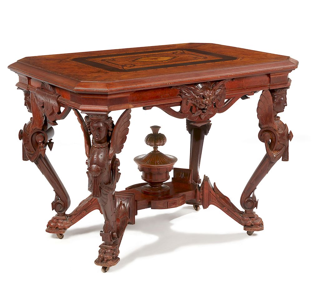 Appraisal: th Century American Walnut Parlor Table th century American walnut