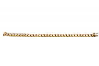 Appraisal: k Yellow White Gold Chevron Bracelet A Turkish k yellow