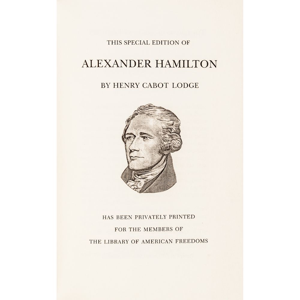 Appraisal: Reprint Book Alexander Hamilton A Biography by Henry Cabot Lodge