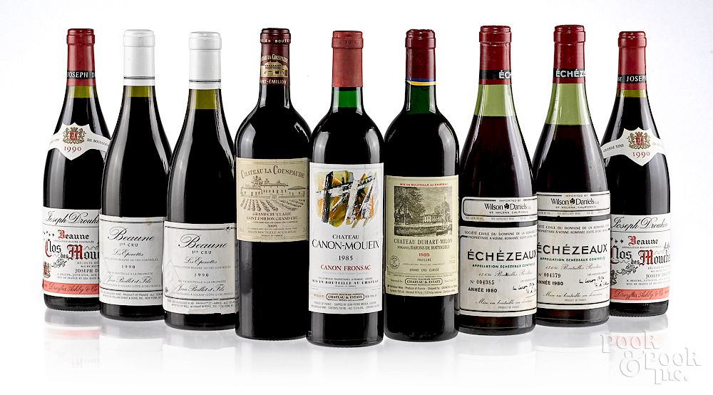 Appraisal: Nine bottles of French red wine Exclusive on Bidsquare Nine