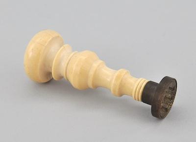 Appraisal: A Turned Handle Wax Seal of Ivory or Bone and