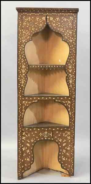 Appraisal: MOROCCAN INLAID CORNER CUPBOARD H '' W '' D ''