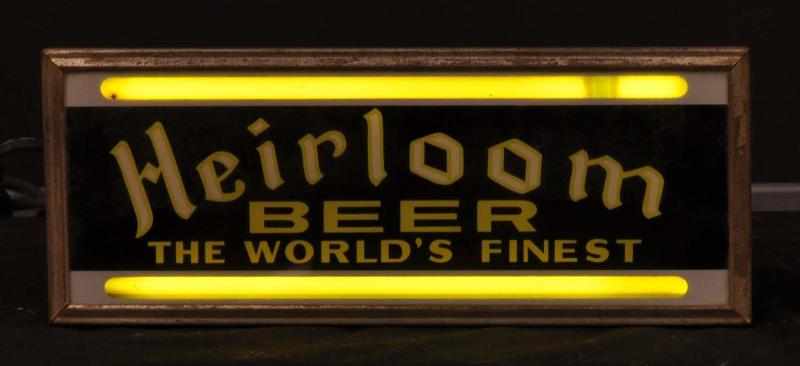 Appraisal: Heirloom Can Neon Sign Description s to s Yellow neon