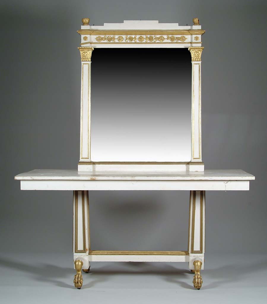 Appraisal: FRENCH STYLE PIER TABLE WITH MIRROR Antique style with four