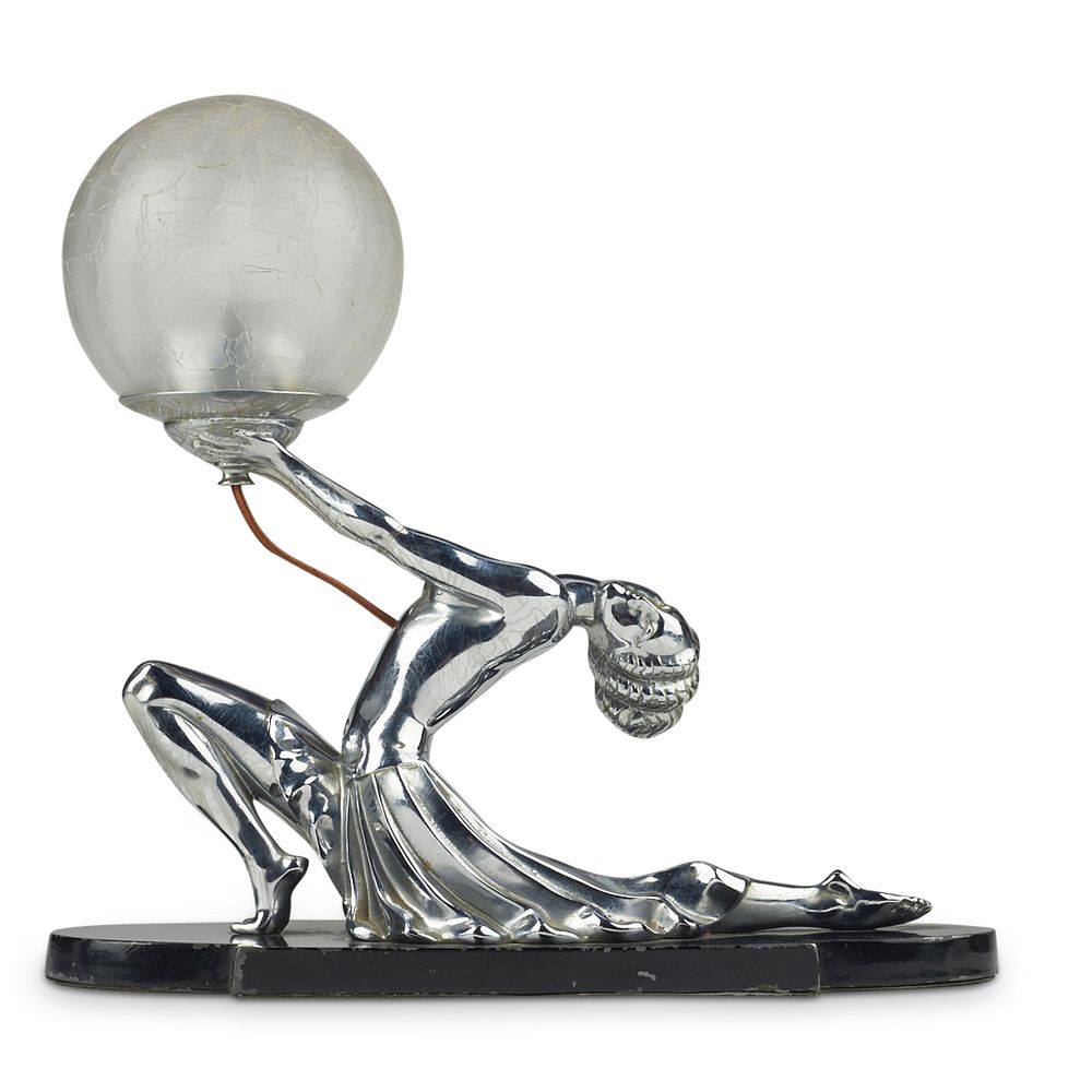 Appraisal: French Art Deco Dancer Table Lamp French Art Deco table