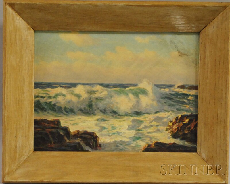 Appraisal: th Century American School Oil on Panel Surf on the