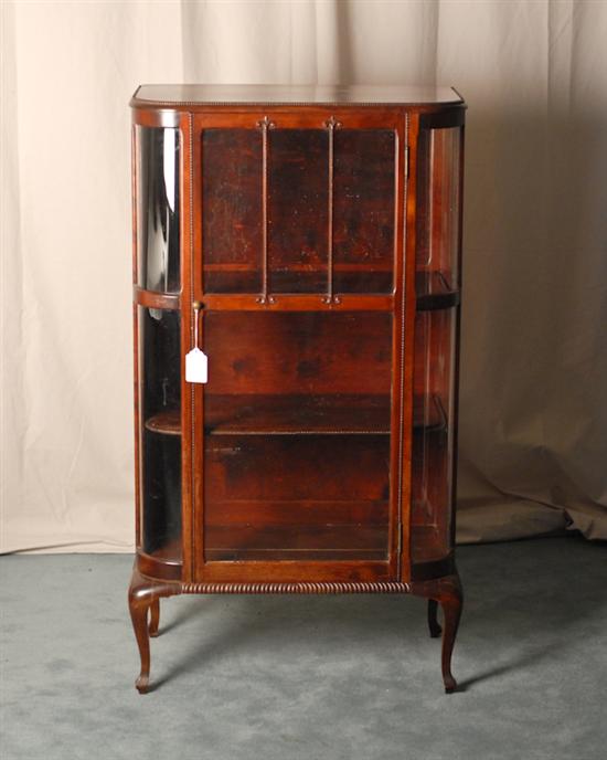 Appraisal: Diminutive Curved Glass Mahogany China Cabinet by Paine Furniture Co