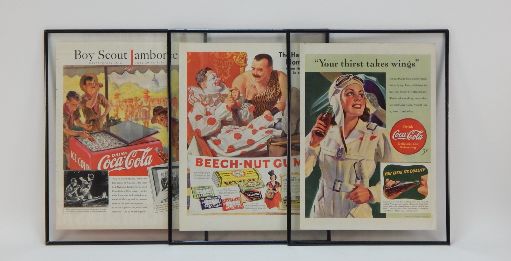 Appraisal: AMERICAN COCA COLA BEECH NUT GUM AD LITHOGRAPHS United States