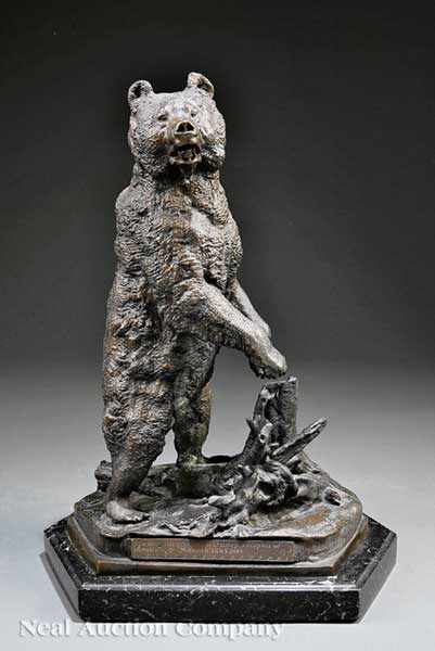 Appraisal: A Russian Bronze of a Rearing Siberian Grizzly early th