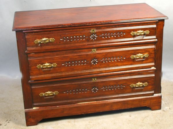 Appraisal: Circa s Eastlake Victorian three-drawer chest h x l x