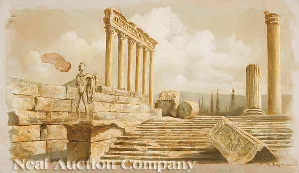 Appraisal: Eugene Daymude American New Orleans - Greek Ruins oil on