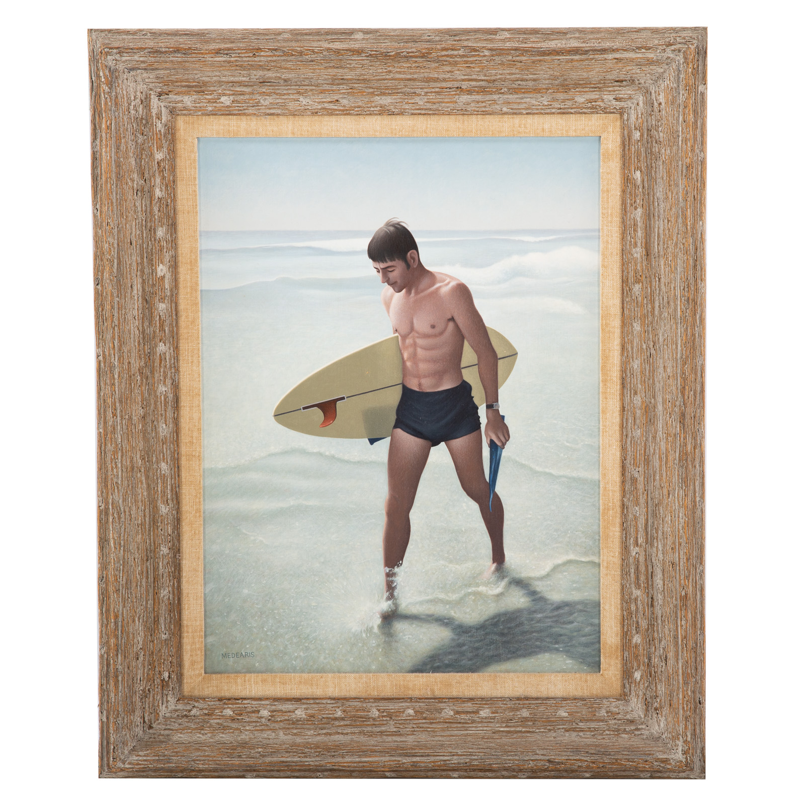 Appraisal: ROGER MEDEARIS THE SURFER EGG TEMPERA American - Egg tempera